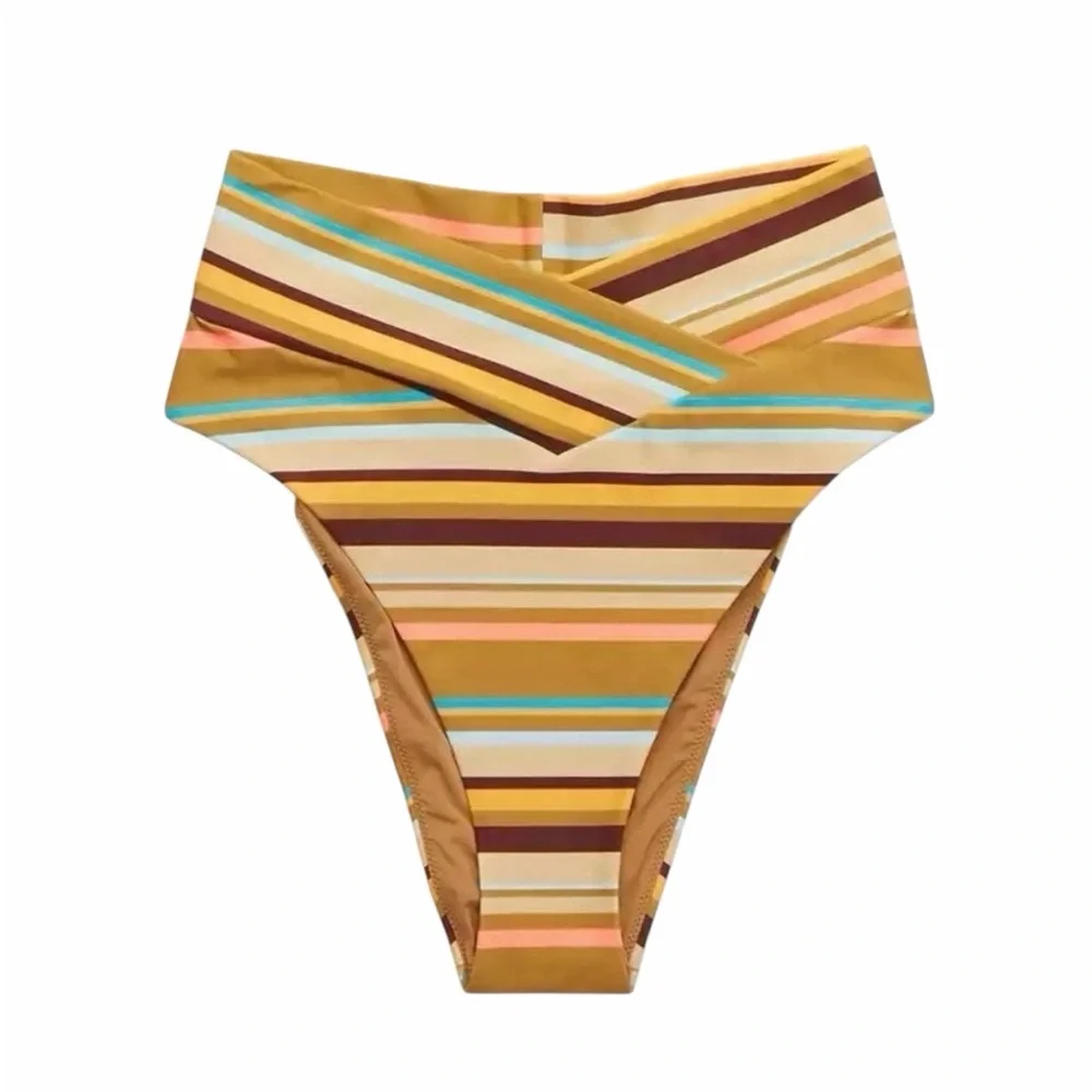 Aerie Brown Stripe Bikini Set size XS & Small